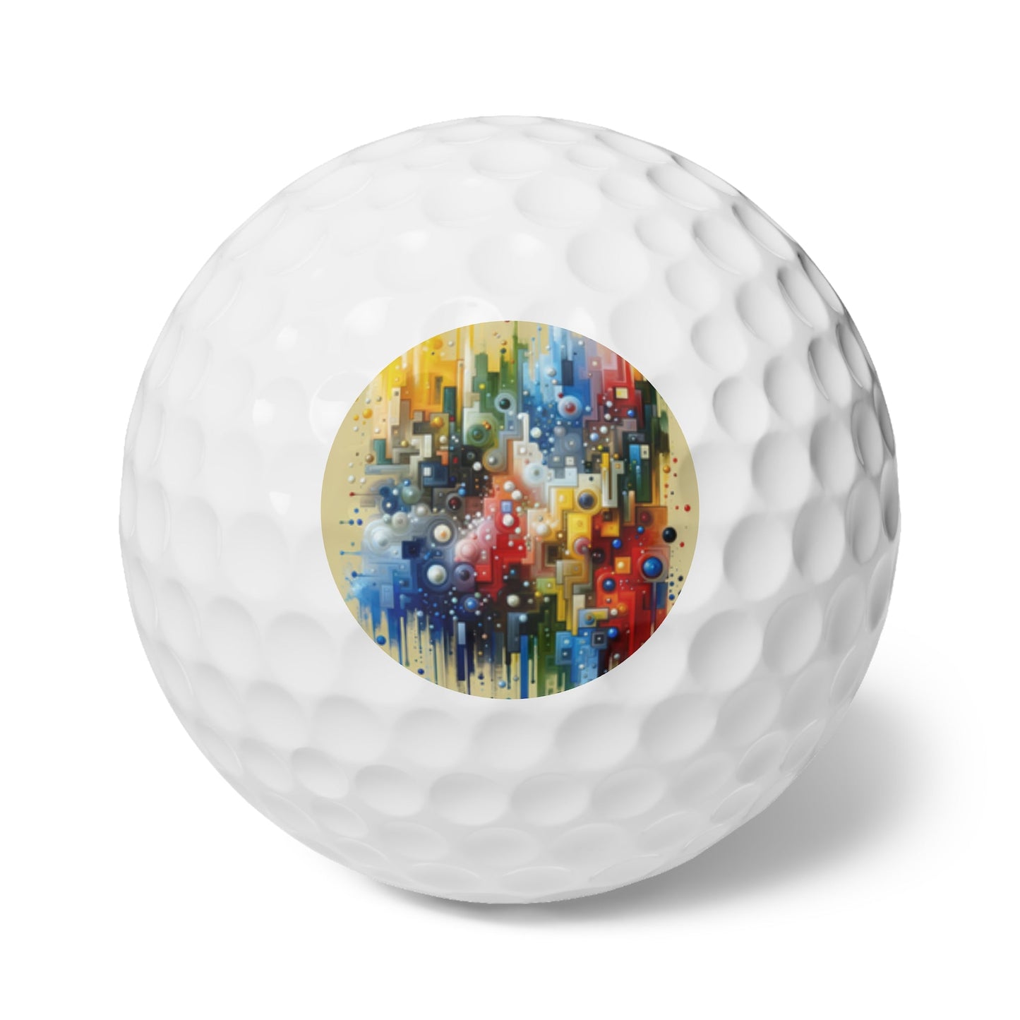 Connected Chromatic Tachism Golf Balls, 6pcs - ATUH.ART