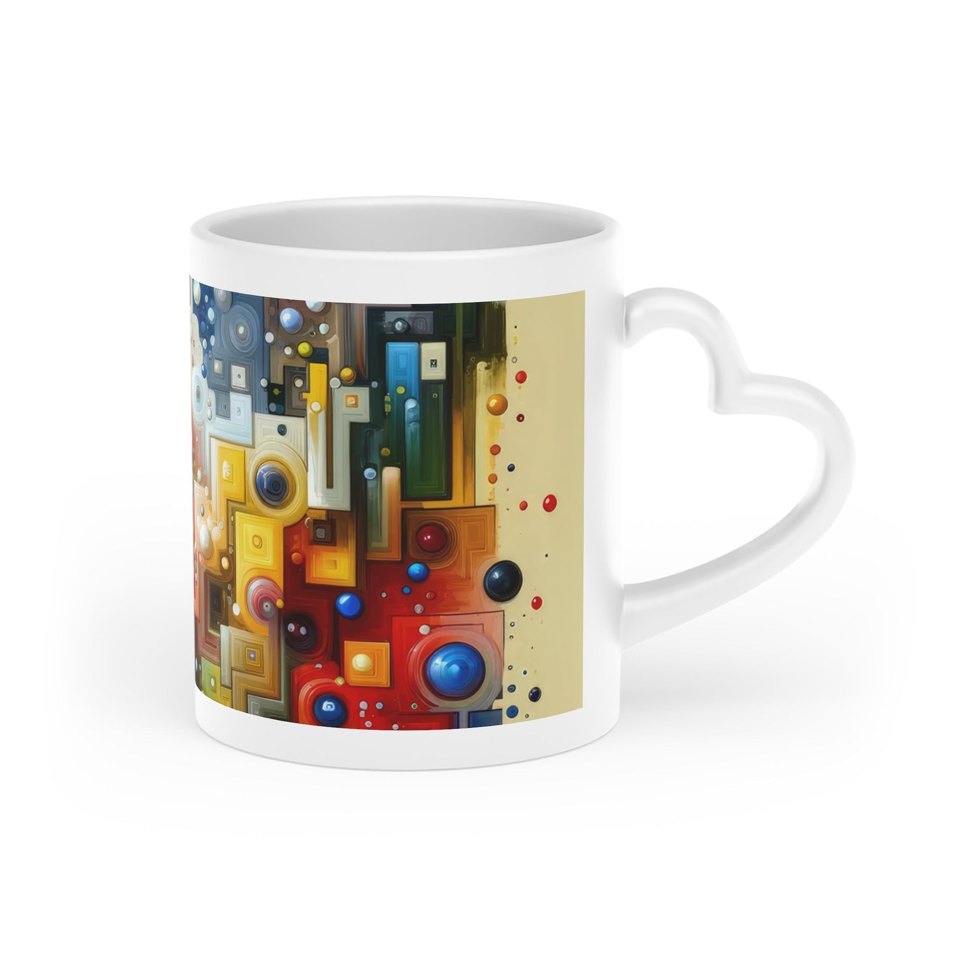 Connected Chromatic Tachism Heart-Shaped Mug - ATUH.ART