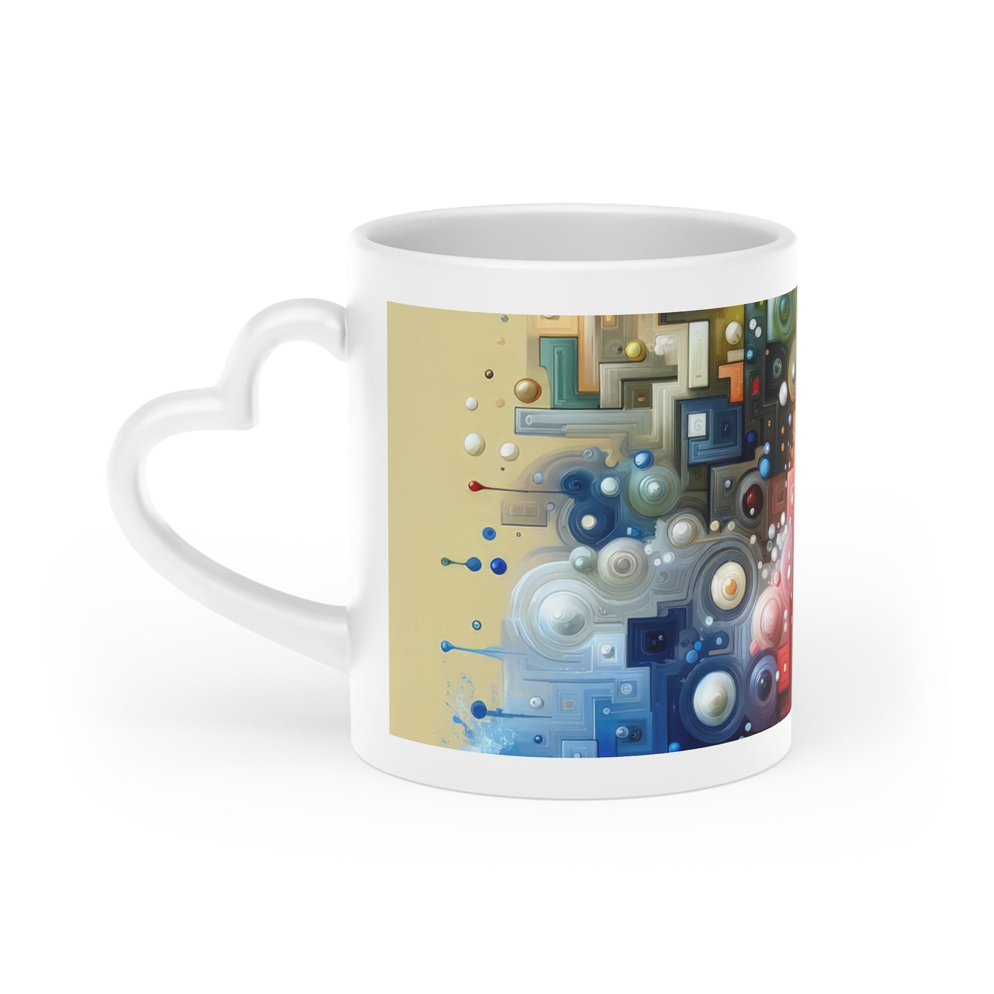 Connected Chromatic Tachism Heart-Shaped Mug - ATUH.ART
