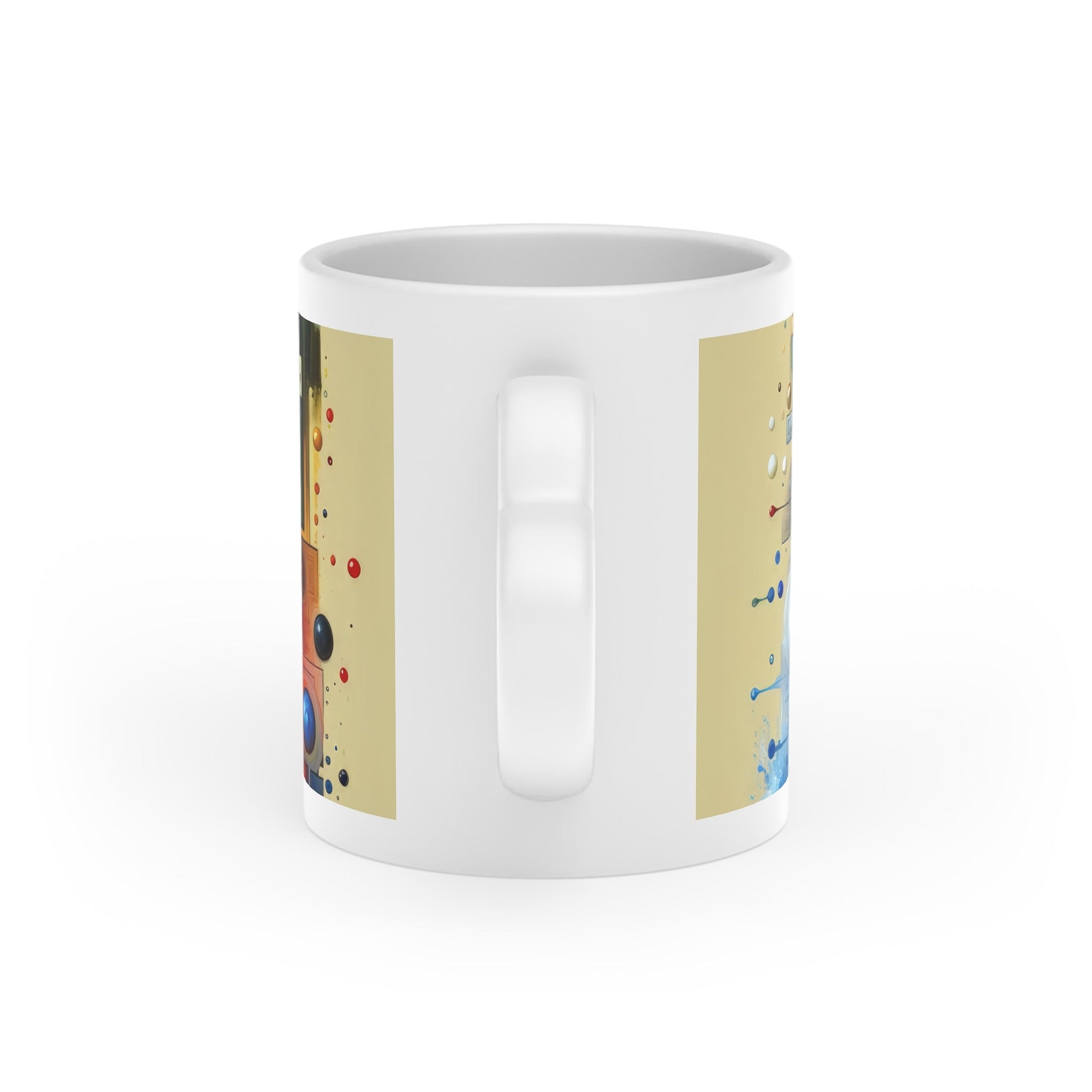 Connected Chromatic Tachism Heart-Shaped Mug - ATUH.ART