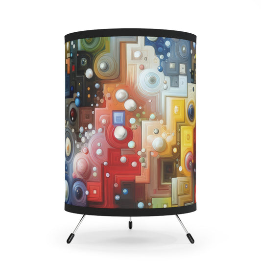 Connected Chromatic Tachism Tripod Lamp with High-Res Printed Shade, US\CA plug - ATUH.ART