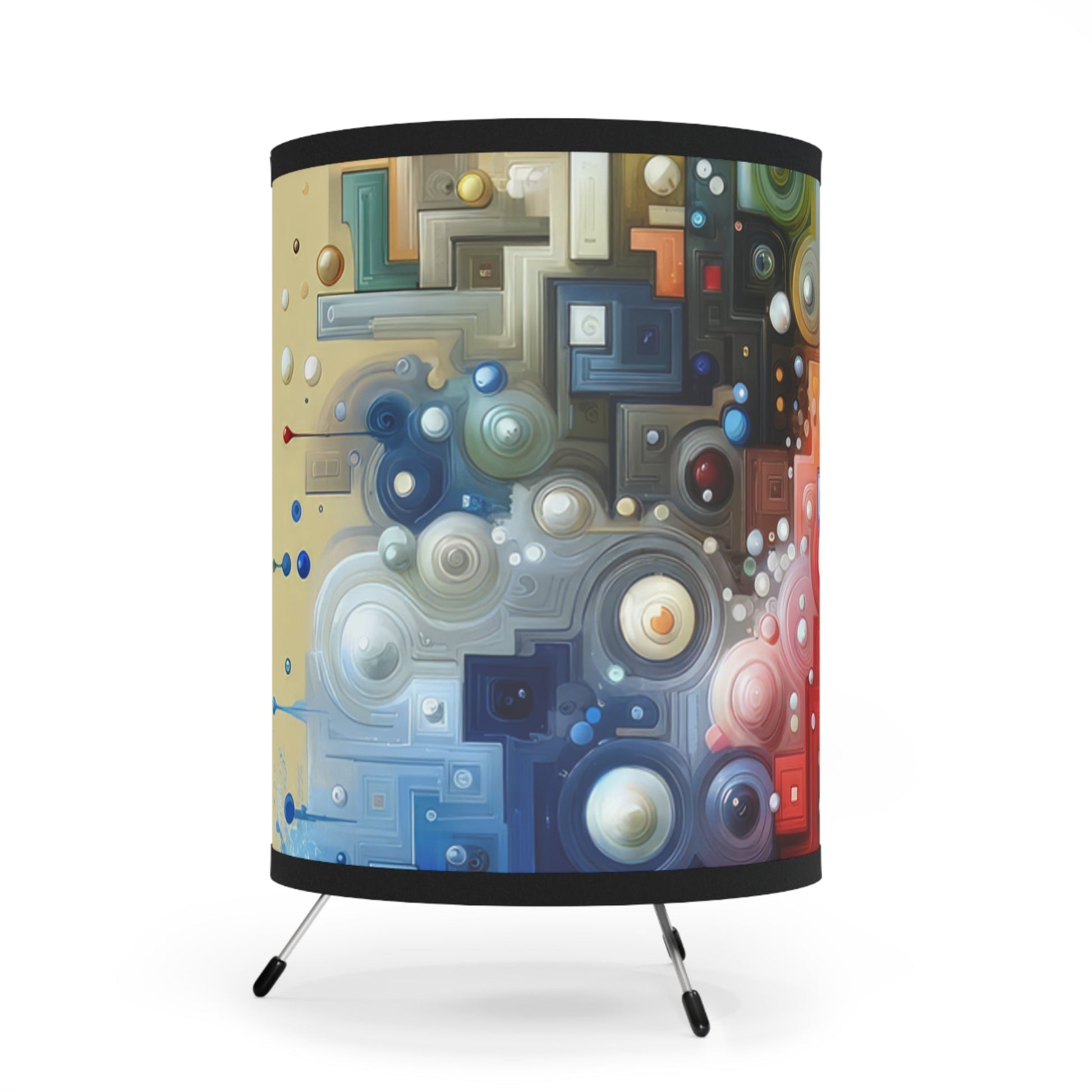 Connected Chromatic Tachism Tripod Lamp with High-Res Printed Shade, US\CA plug - ATUH.ART