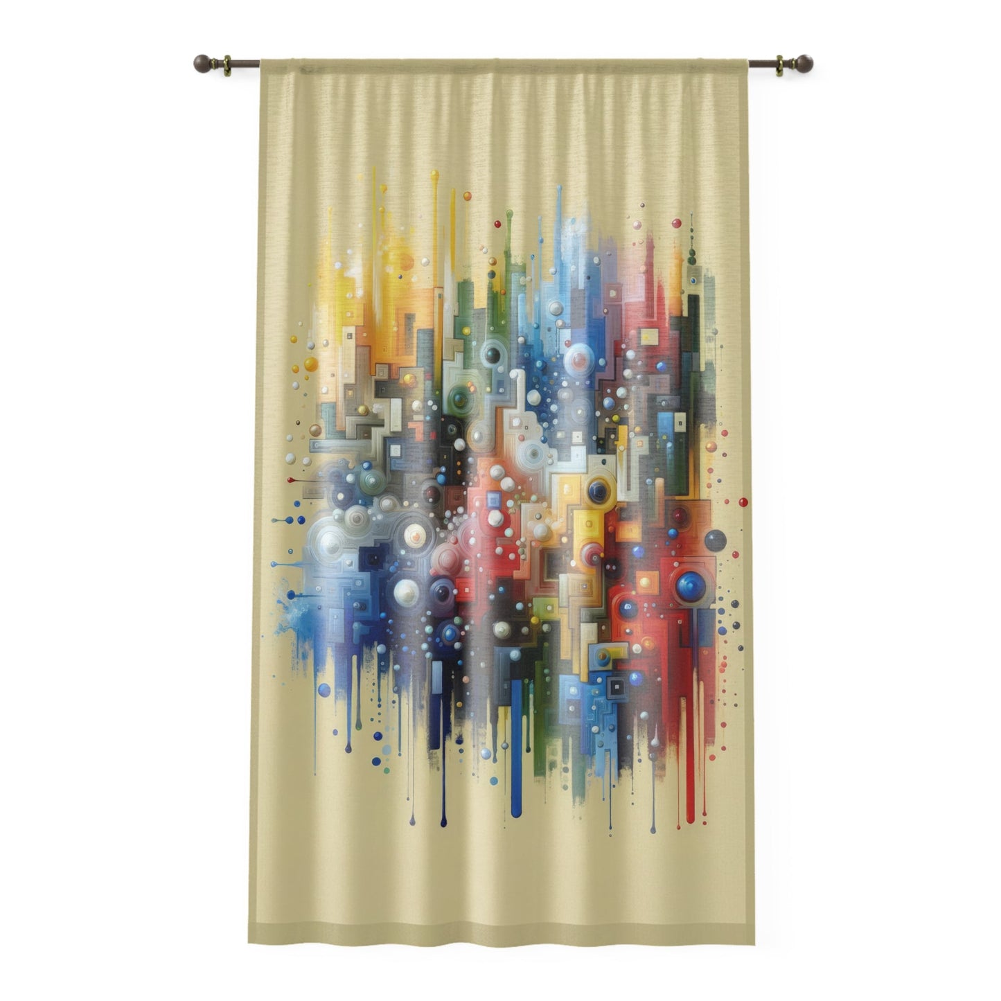 Connected Chromatic Tachism Window Curtain - ATUH.ART