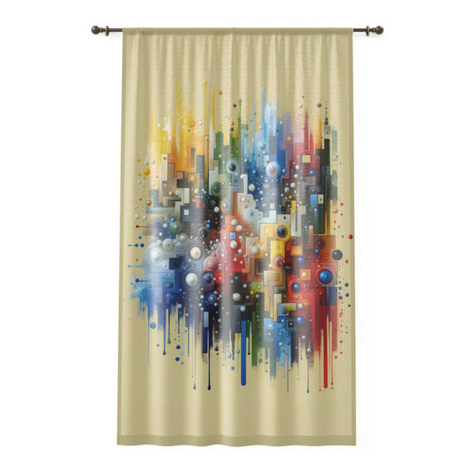 Connected Chromatic Tachism Window Curtain - ATUH.ART
