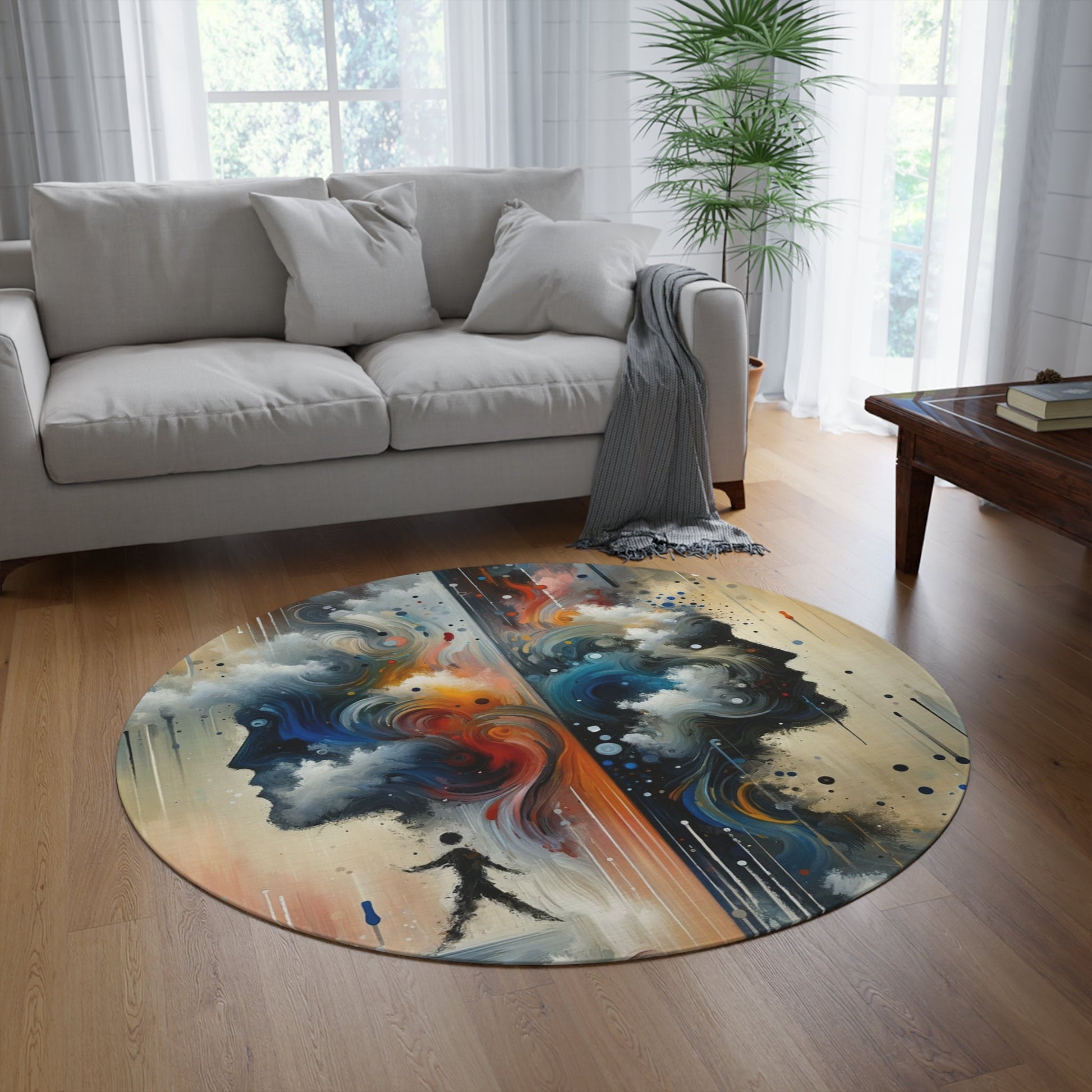 Connected Isolation Paradox Round Rug - ATUH.ART
