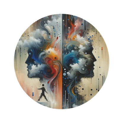 Connected Isolation Paradox Round Rug - ATUH.ART