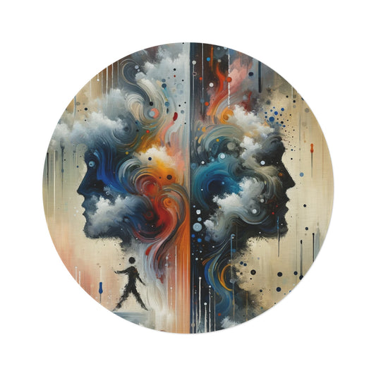 Connected Isolation Paradox Round Rug - ATUH.ART