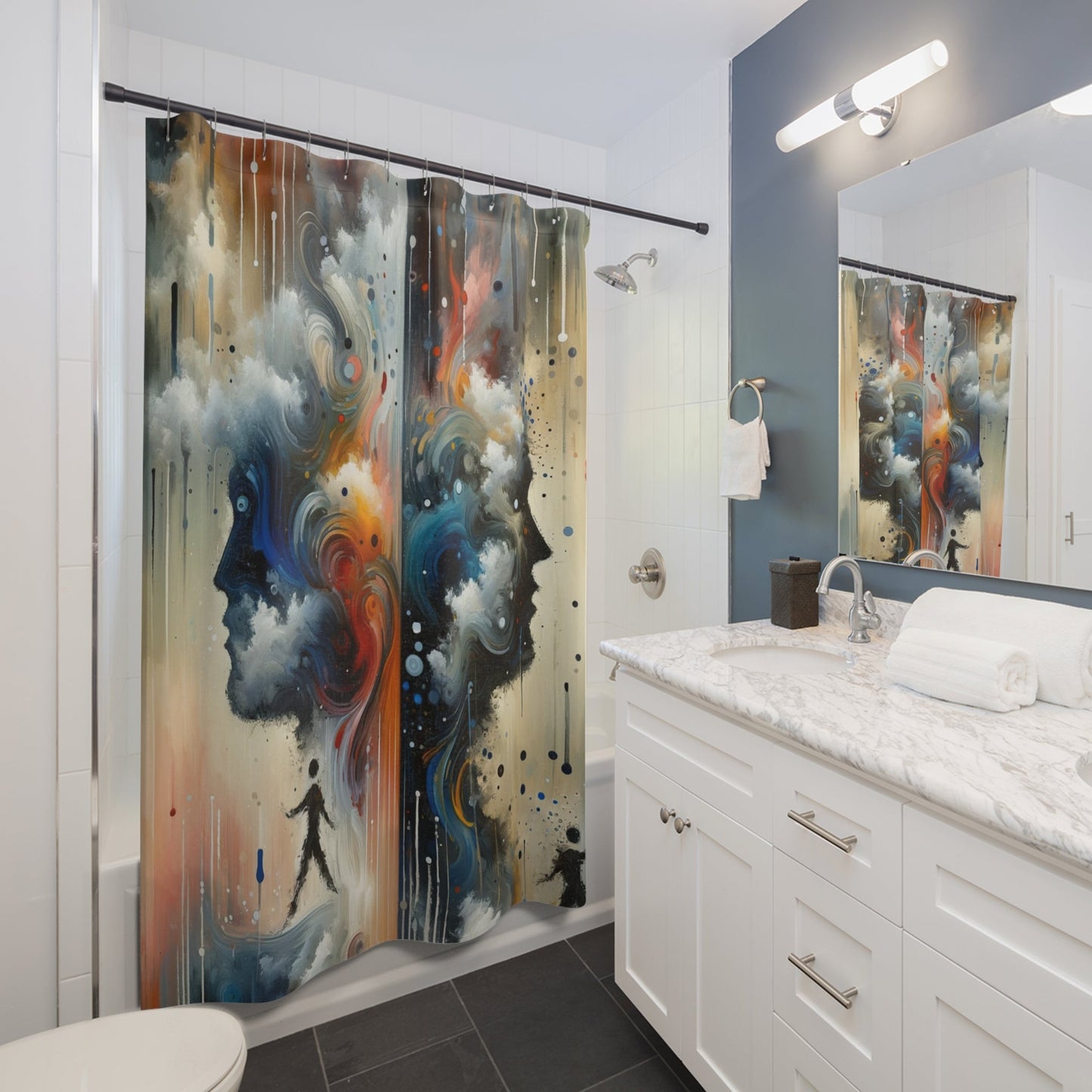 Connected Isolation Paradox Shower Curtains - ATUH.ART