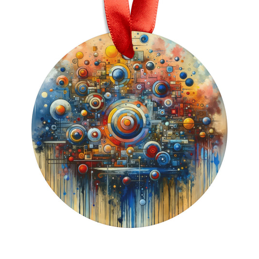 Connected Virtuality Canvas Acrylic Ornament with Ribbon - ATUH.ART