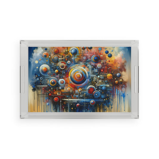 Connected Virtuality Canvas Acrylic Serving Tray - ATUH.ART