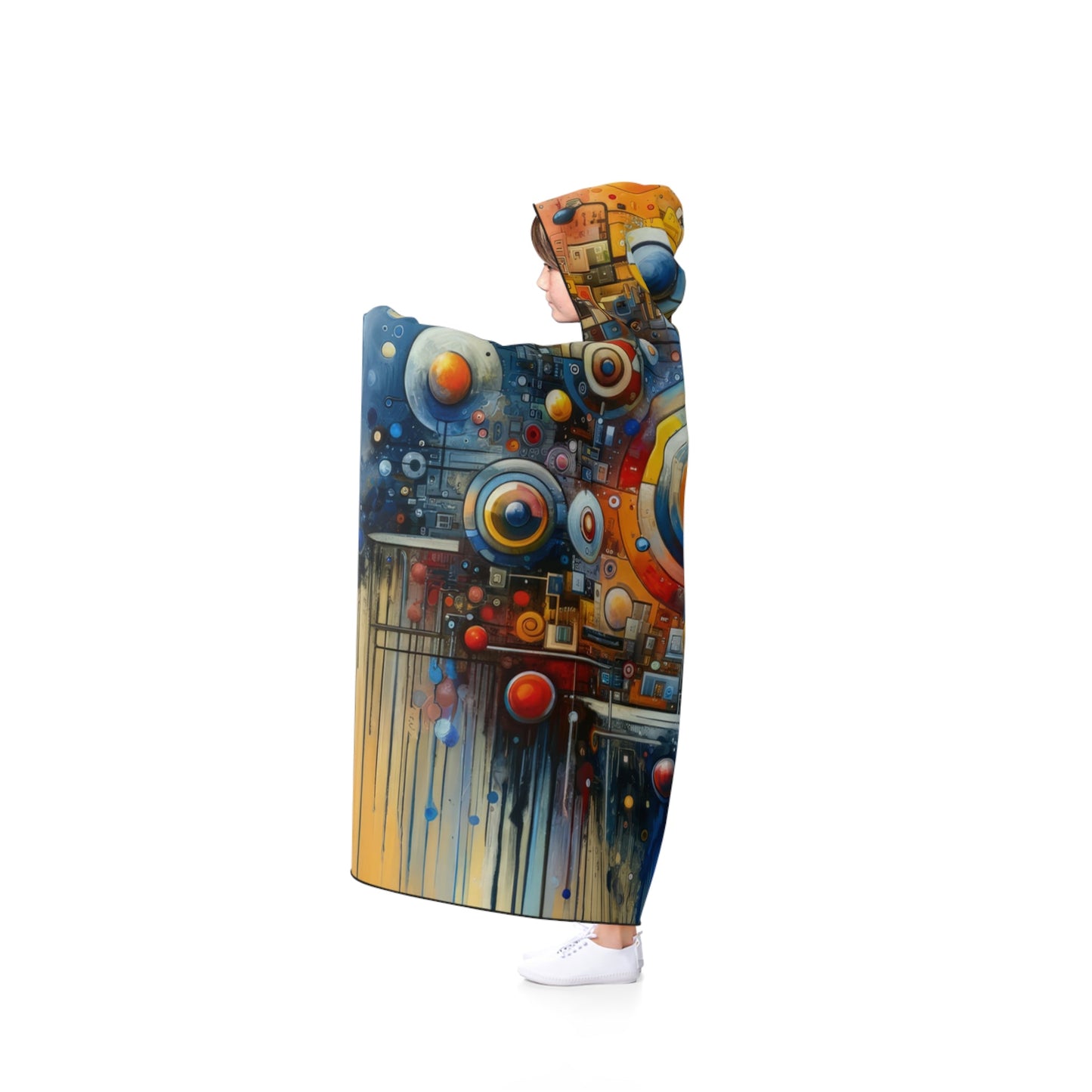Connected Virtuality Canvas Hooded Blanket - ATUH.ART
