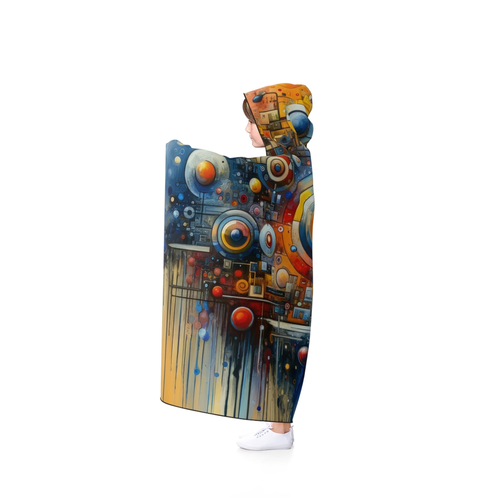 Connected Virtuality Canvas Hooded Blanket - ATUH.ART