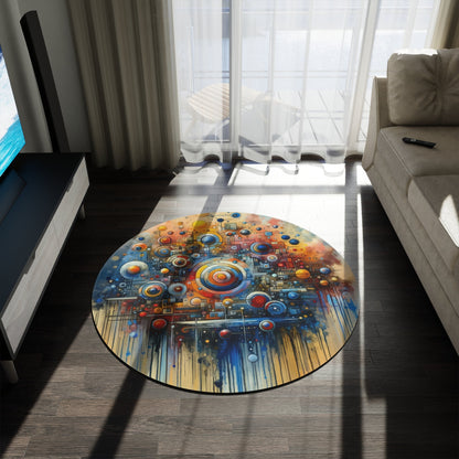 Connected Virtuality Canvas Round Rug - ATUH.ART