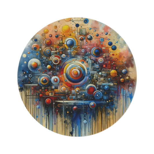 Connected Virtuality Canvas Round Rug - ATUH.ART