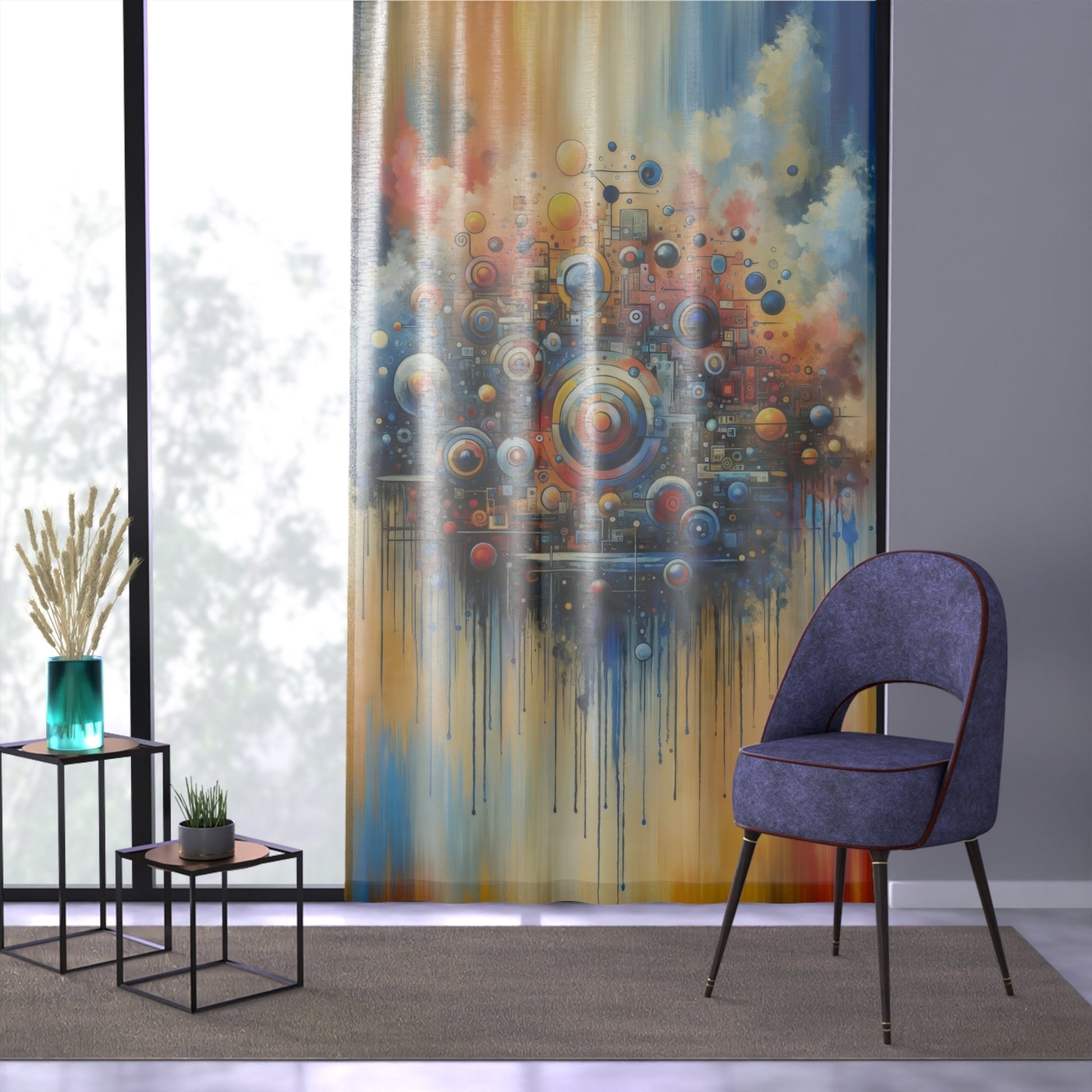 Connected Virtuality Canvas Window Curtain - ATUH.ART