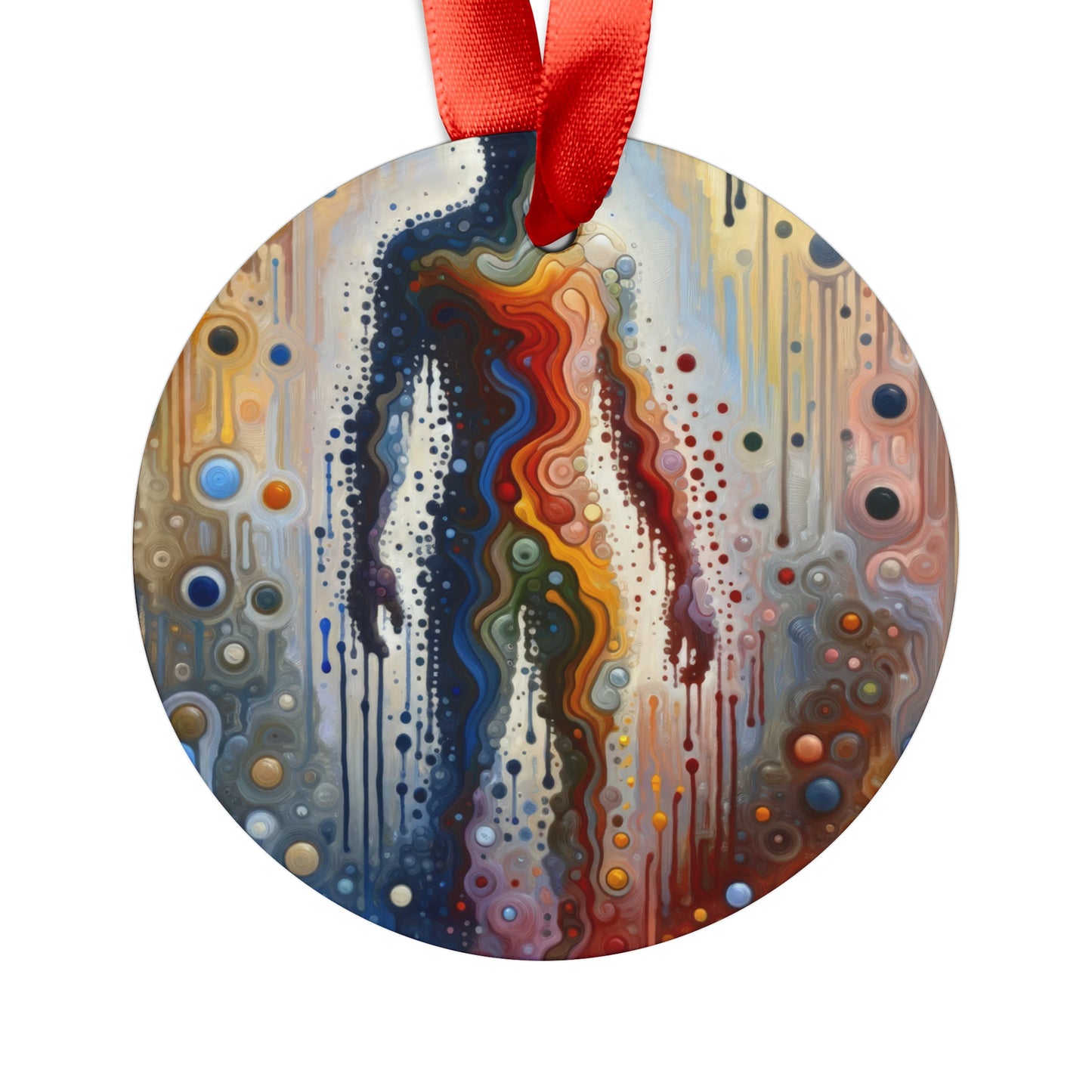 Connectedness Contours Wellness Acrylic Ornament with Ribbon - ATUH.ART