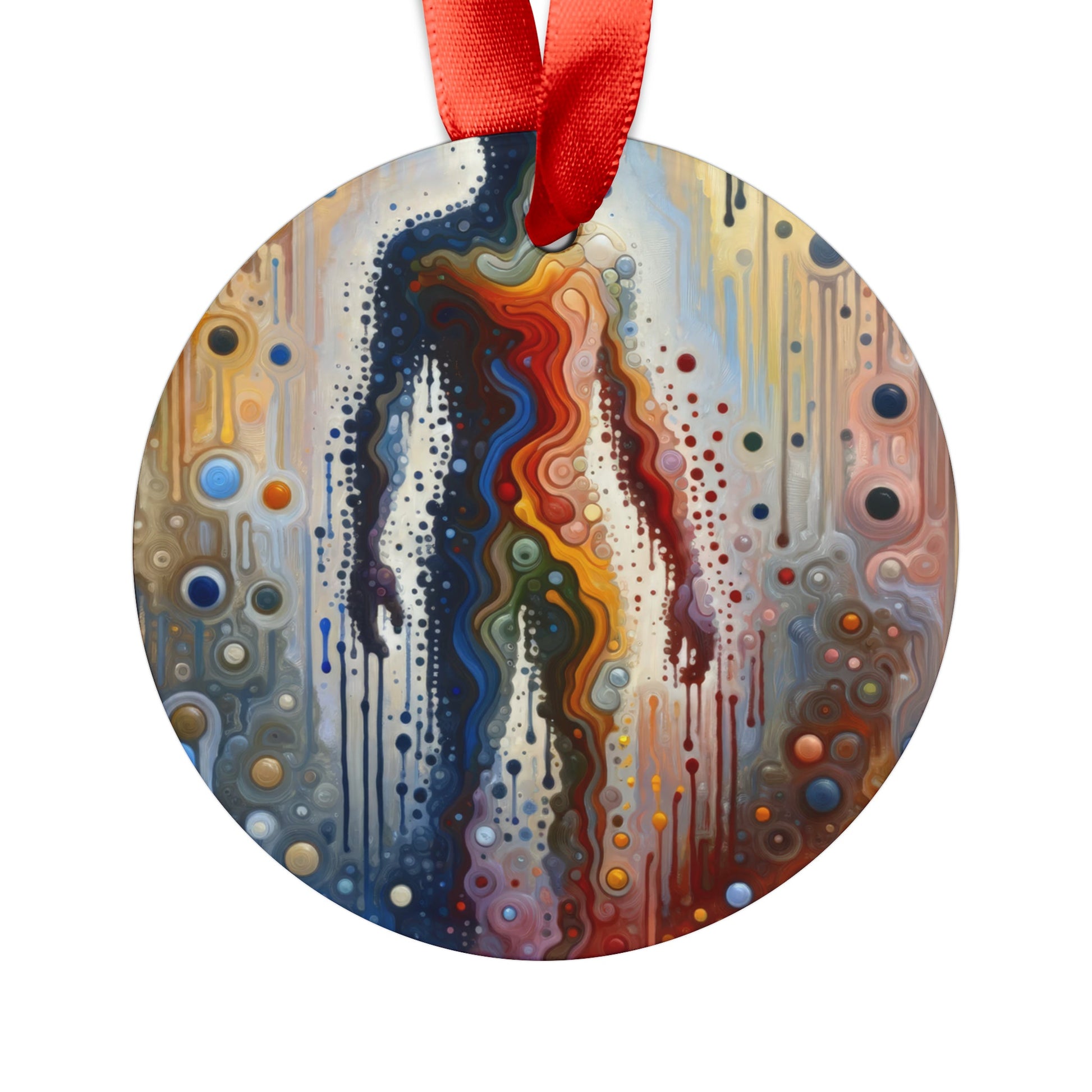 Connectedness Contours Wellness Acrylic Ornament with Ribbon - ATUH.ART