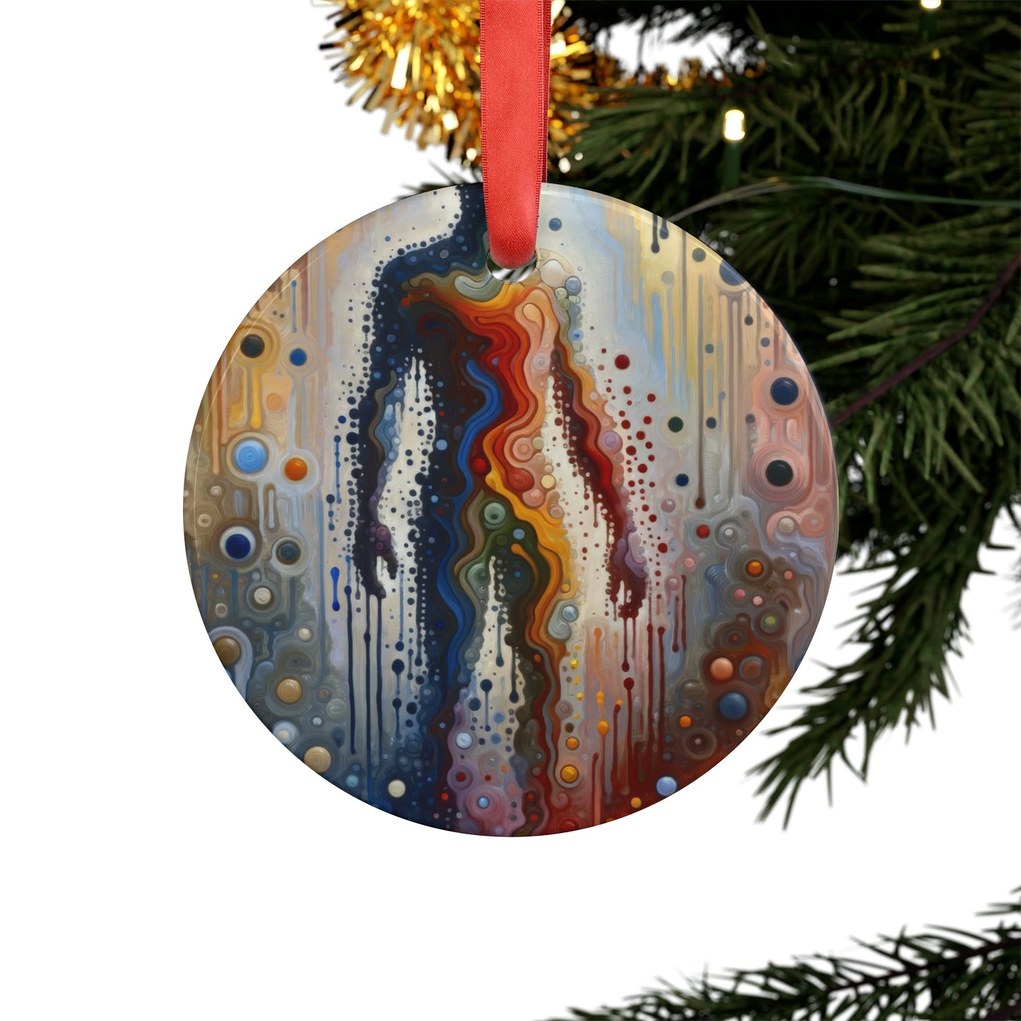 Connectedness Contours Wellness Acrylic Ornament with Ribbon - ATUH.ART