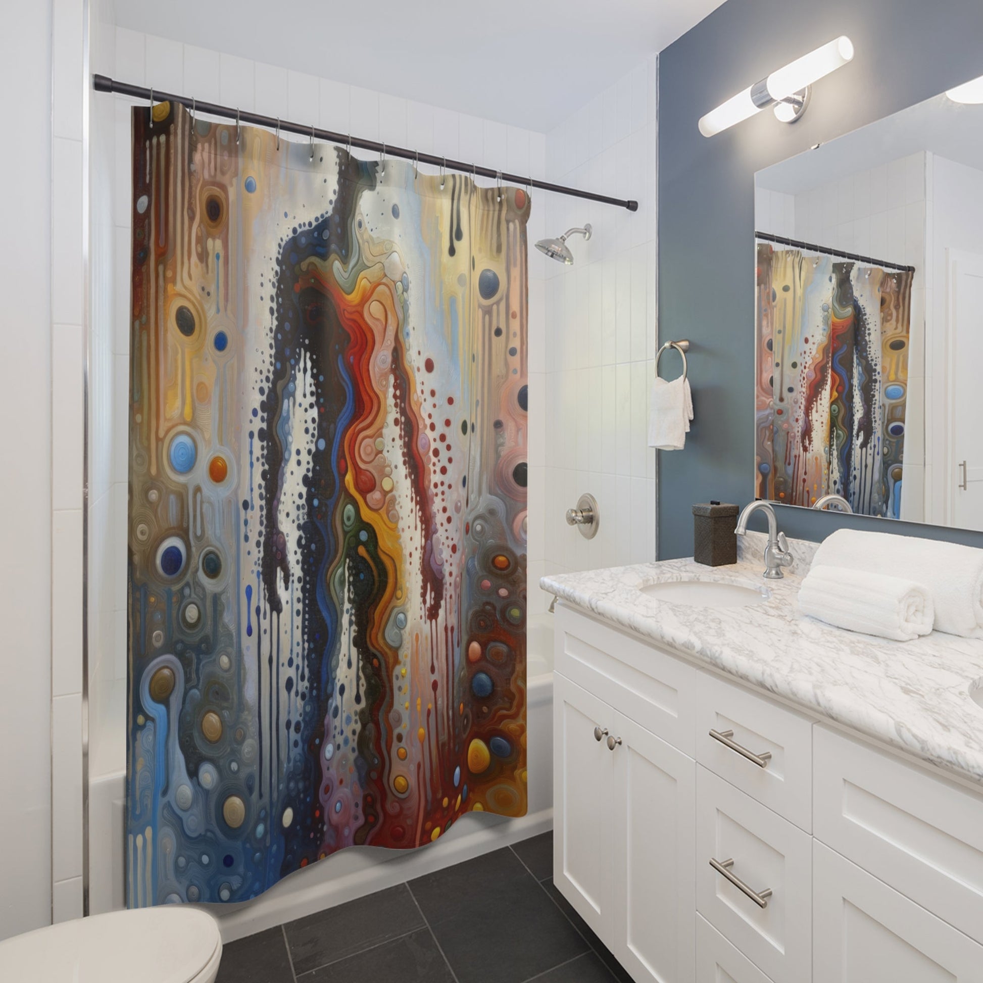 Connectedness Contours Wellness Shower Curtains - ATUH.ART