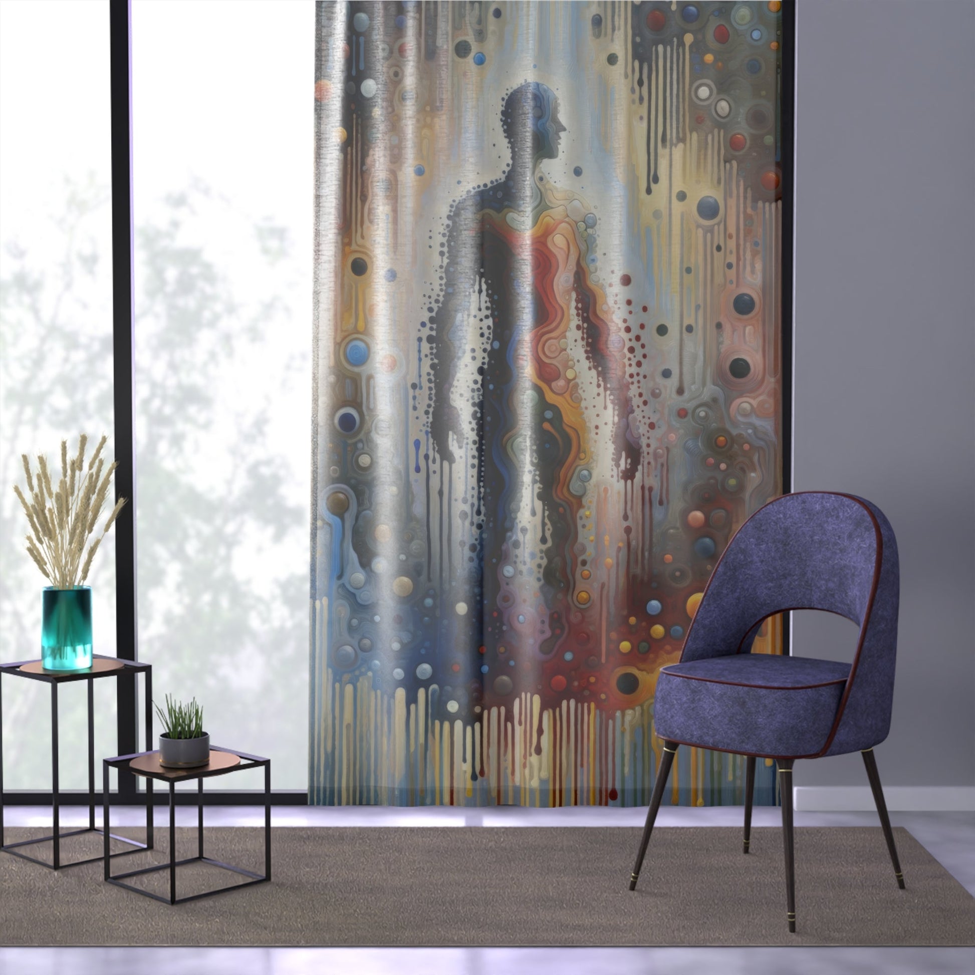 Connectedness Contours Wellness Window Curtain - ATUH.ART