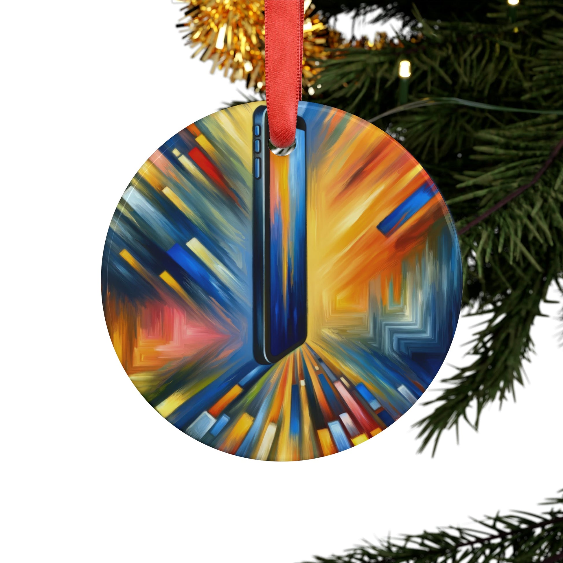 Connectivity Beacon Dichotomy Acrylic Ornament with Ribbon - ATUH.ART