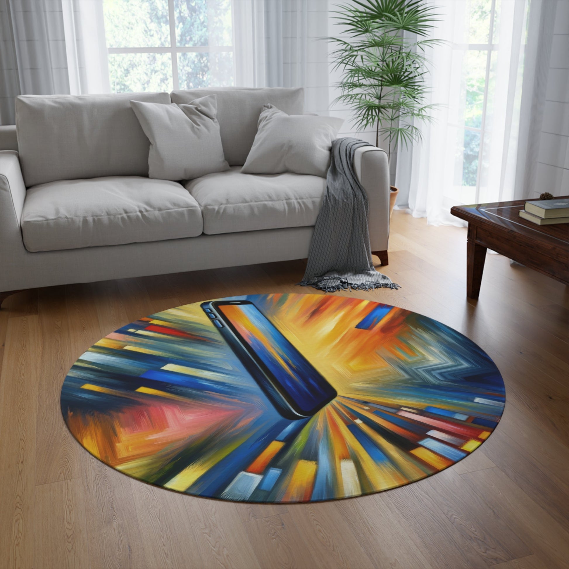 Connectivity Beacon Dichotomy Round Rug - ATUH.ART