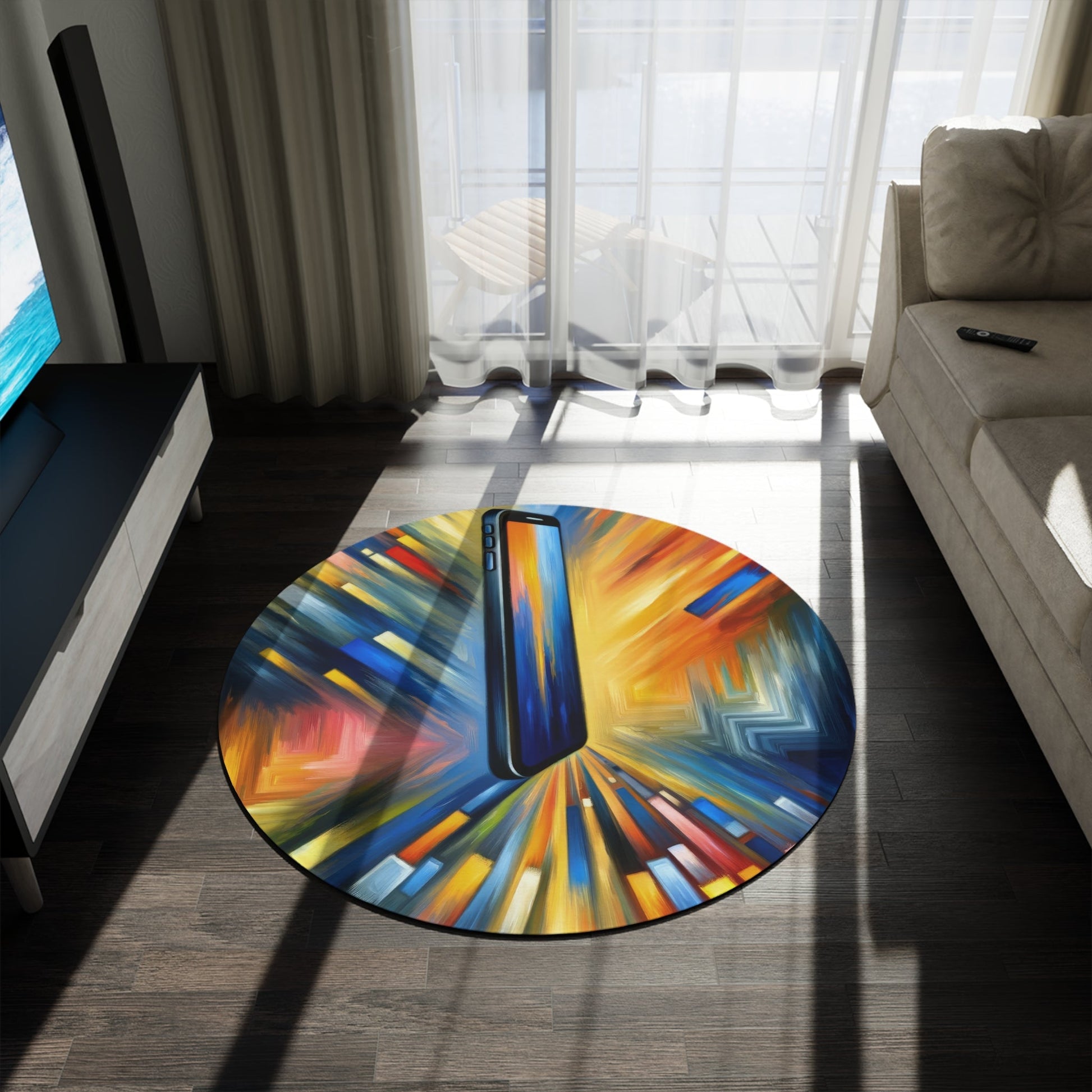 Connectivity Beacon Dichotomy Round Rug - ATUH.ART