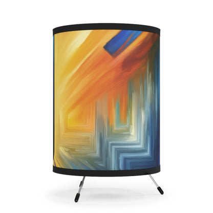 Connectivity Beacon Dichotomy Tripod Lamp with High-Res Printed Shade, US\CA plug - ATUH.ART