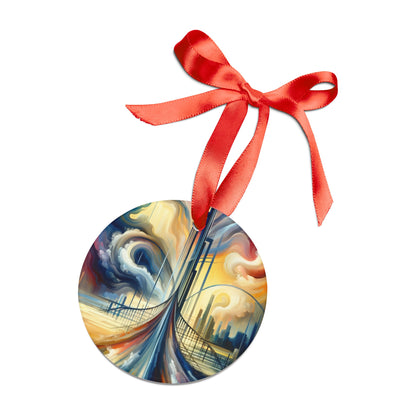 Conscious Bridge Tachism Acrylic Ornament with Ribbon - ATUH.ART