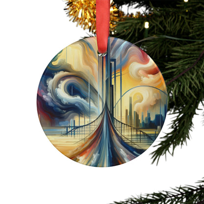 Conscious Bridge Tachism Acrylic Ornament with Ribbon - ATUH.ART