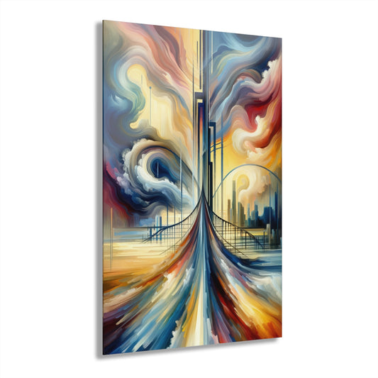 Conscious Bridge Tachism Acrylic Prints (French Cleat Hanging) - ATUH.ART
