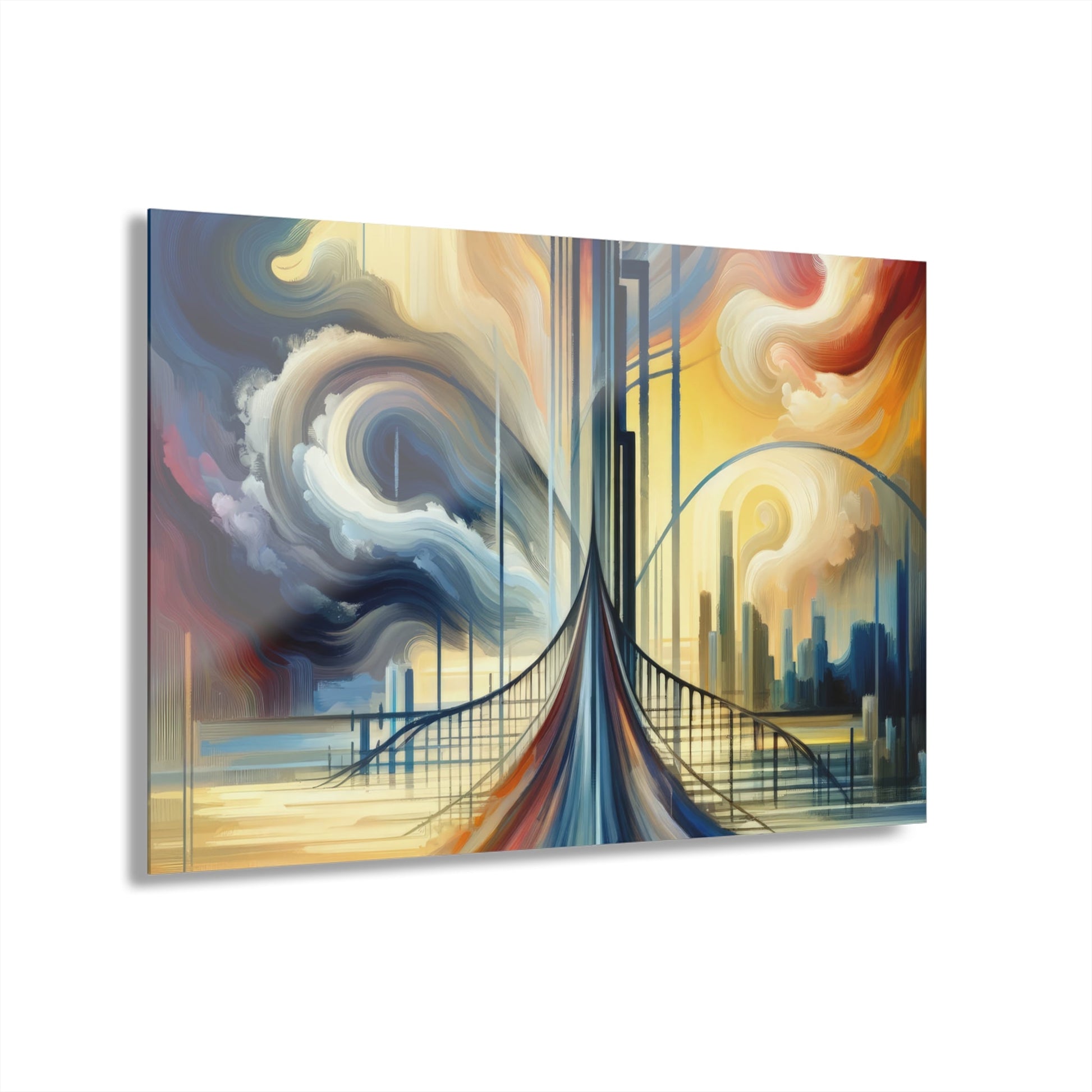 Conscious Bridge Tachism Acrylic Prints (French Cleat Hanging) - ATUH.ART