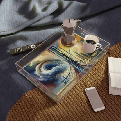 Conscious Bridge Tachism Acrylic Serving Tray - ATUH.ART