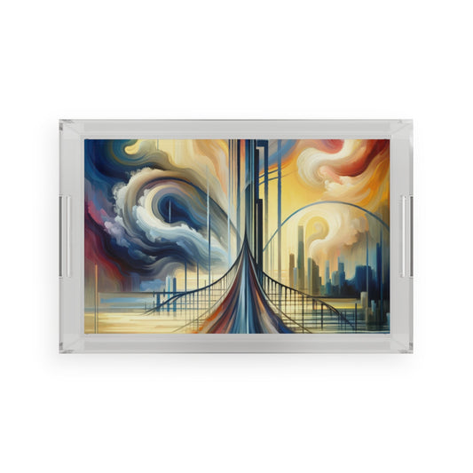 Conscious Bridge Tachism Acrylic Serving Tray - ATUH.ART