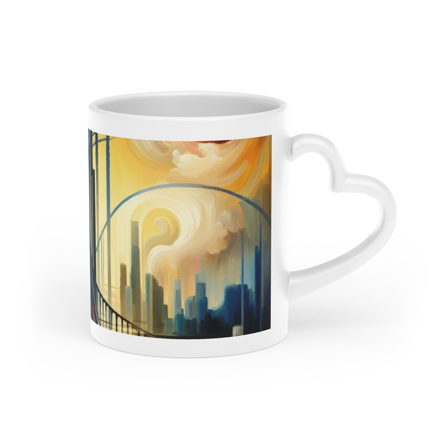 Conscious Bridge Tachism Heart-Shaped Mug - ATUH.ART