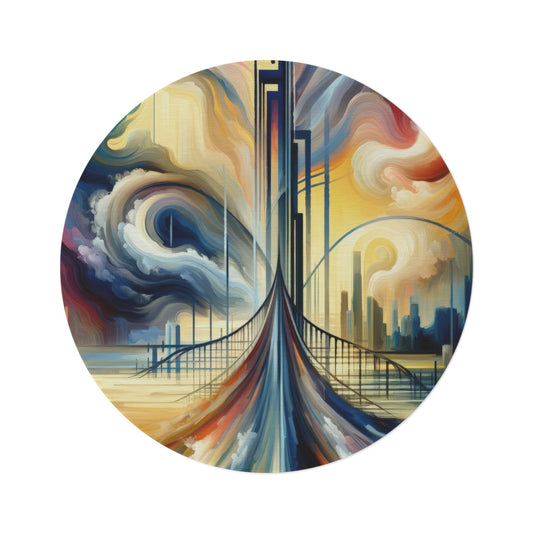 Conscious Bridge Tachism Round Rug - ATUH.ART