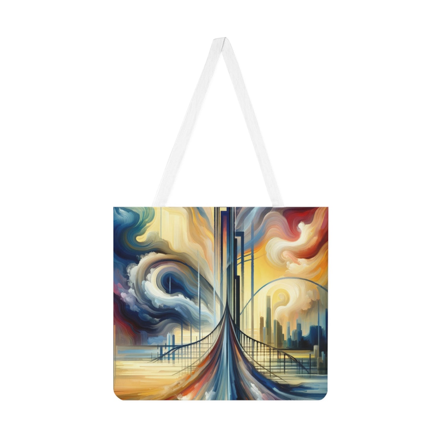 Conscious Bridge Tachism Shoulder Tote Bag (AOP) - ATUH.ART