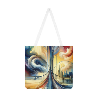 Conscious Bridge Tachism Shoulder Tote Bag (AOP) - ATUH.ART