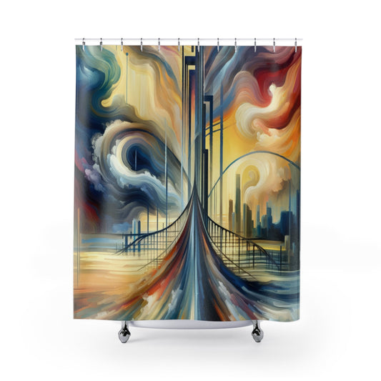Conscious Bridge Tachism Shower Curtains - ATUH.ART