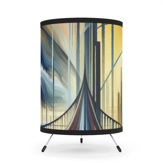 Conscious Bridge Tachism Tripod Lamp with High-Res Printed Shade, US\CA plug - ATUH.ART
