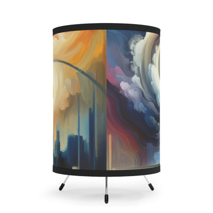 Conscious Bridge Tachism Tripod Lamp with High-Res Printed Shade, US\CA plug - ATUH.ART