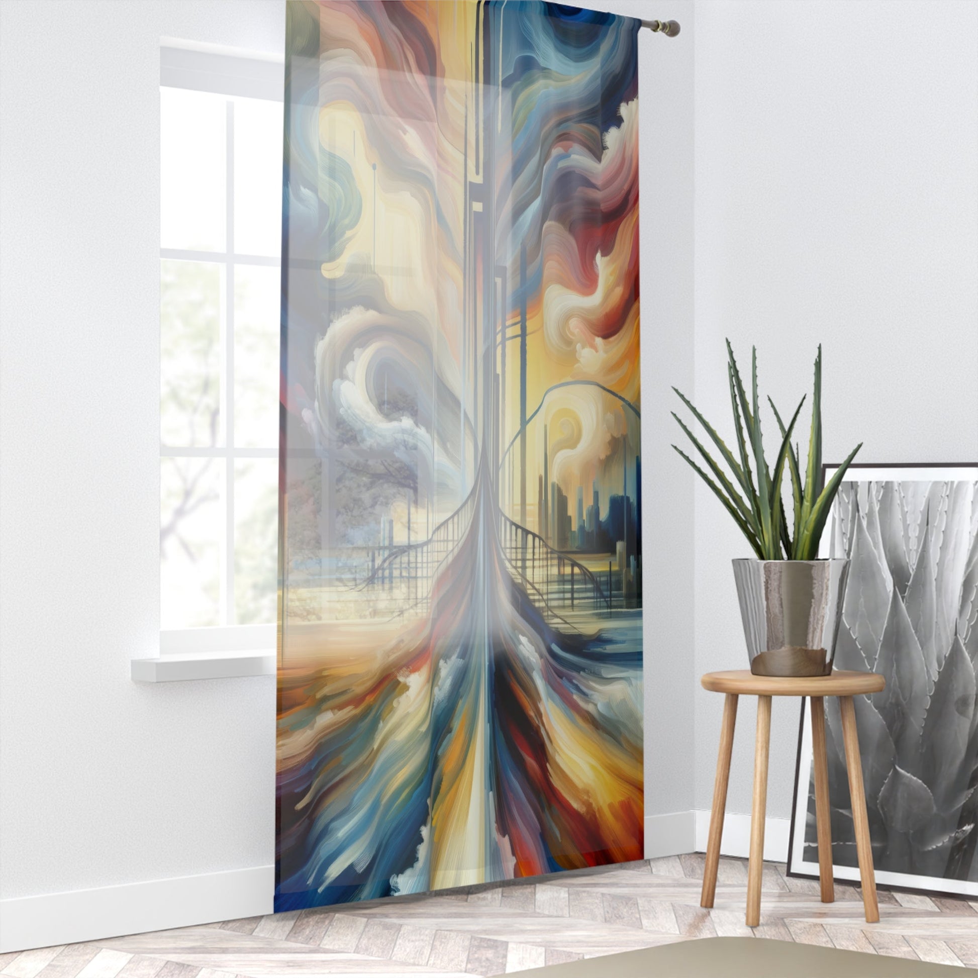 Conscious Bridge Tachism Window Curtain - ATUH.ART