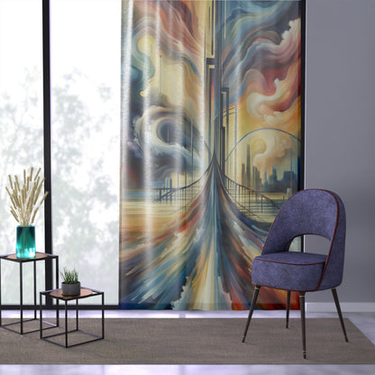 Conscious Bridge Tachism Window Curtain - ATUH.ART