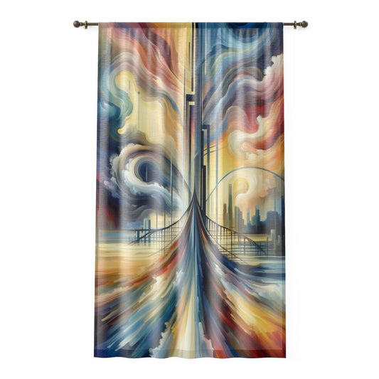 Conscious Bridge Tachism Window Curtain - ATUH.ART