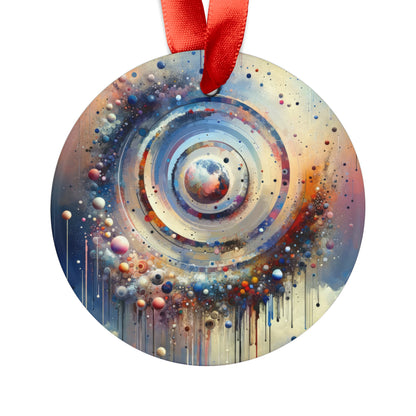 Conscious Rings Tachism Acrylic Ornament with Ribbon - ATUH.ART