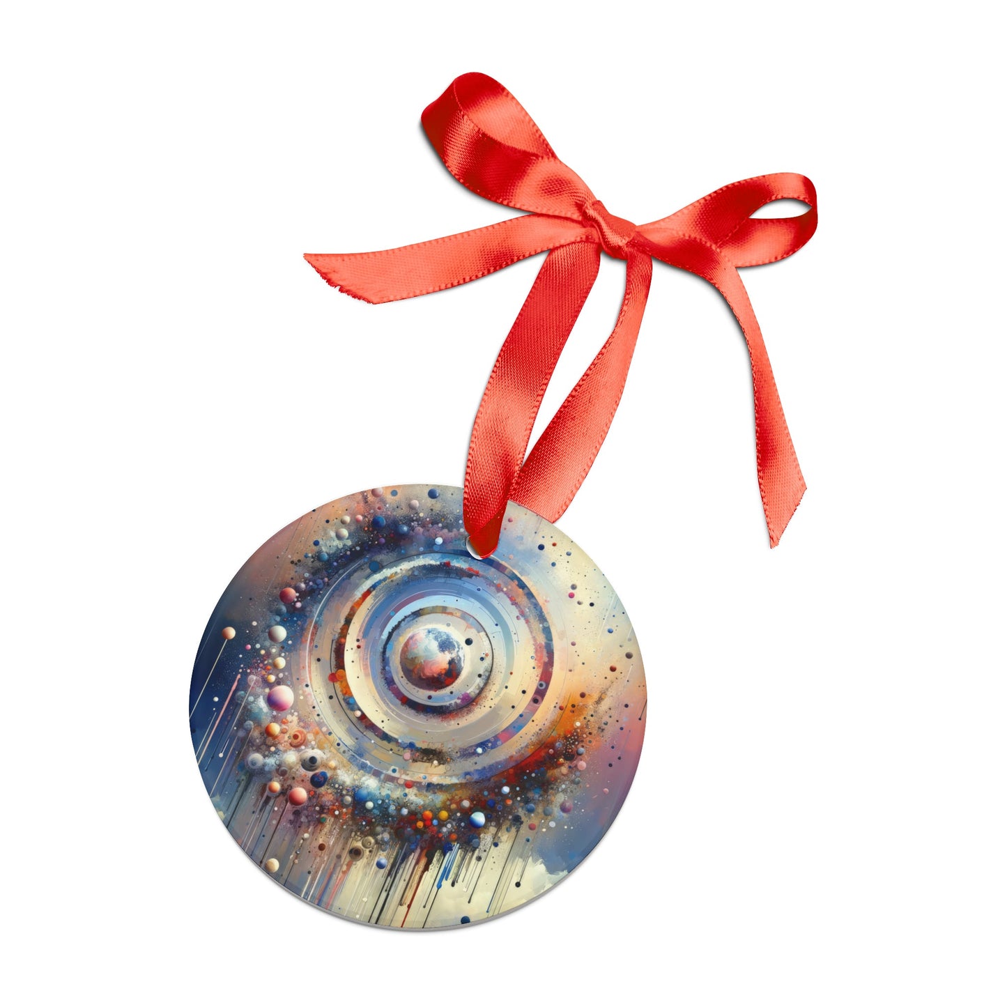 Conscious Rings Tachism Acrylic Ornament with Ribbon - ATUH.ART