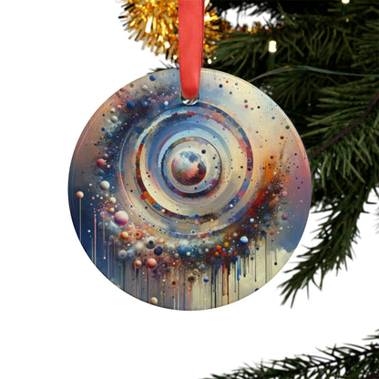 Conscious Rings Tachism Acrylic Ornament with Ribbon - ATUH.ART
