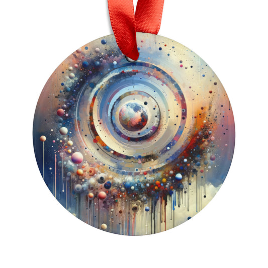 Conscious Rings Tachism Acrylic Ornament with Ribbon - ATUH.ART