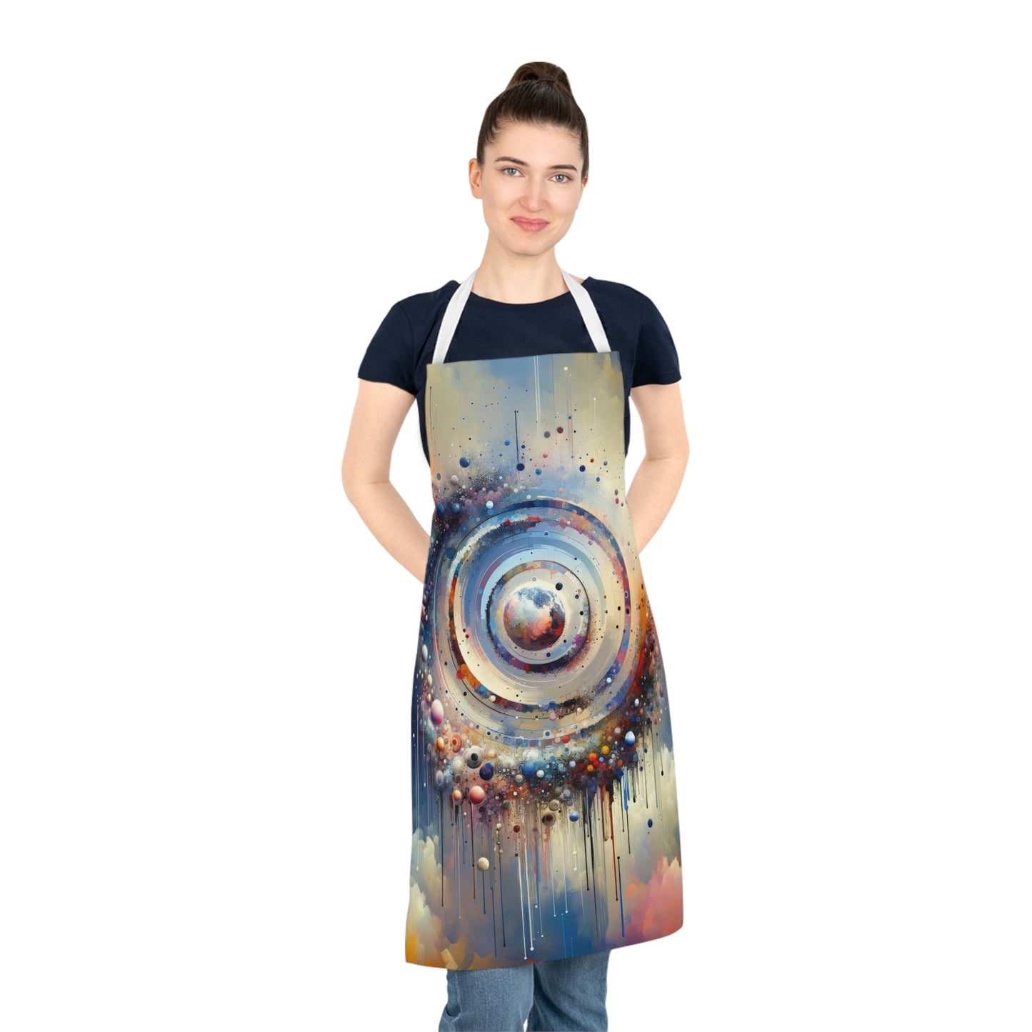 Conscious Rings Tachism Adult Apron (AOP) - ATUH.ART