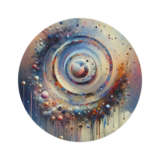 Conscious Rings Tachism Round Rug - ATUH.ART
